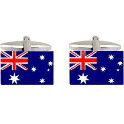 Boutons de manchettes Cravate Avenue Signature Boutons de manchette Drapeau Australien Bleu Bleu