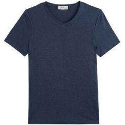 T-shirt Maison Lemahieu T-shirt col V homme lin Marine