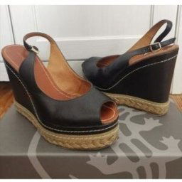 Sandales Cosmo Paris Sandales noires compensées en cuir - P40 - CosmoParis Noir
