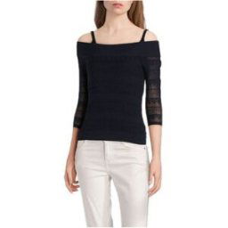 Pull Guess Pull Femme Ebe Col Bateau Navy W82R11 Bleu