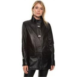 Blouson Giorgio Veste 3/4 en cuir Nanou waxy femme Giorgio Ref 44769 Noir Noir