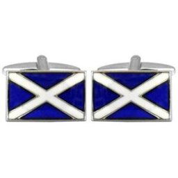 Boutons de manchettes Cravate Avenue Signature Boutons de manchette Drapeau écossais Bleu Bleu