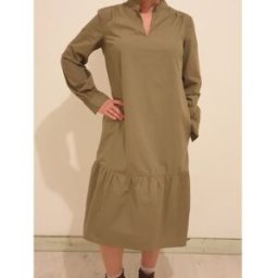 Robe Pieces Robe mi longue kaki asymetrique PIECES Kaki