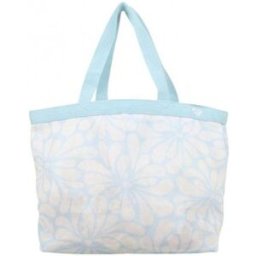 Cabas Roxy Sac shopping - Semi transparent - Motif Fleur - Bleu Multicolore
