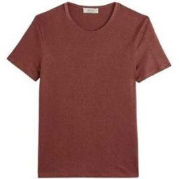 T-shirt Maison Lemahieu T-shirt col rond homme lin Bordeaux