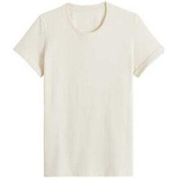 T-shirt Maison Lemahieu T-shirt gaufré manches à revers Beige