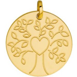 Pendentifs Brillaxis Pendentif arbre de vie coeur or jaune 9 carats Jaune