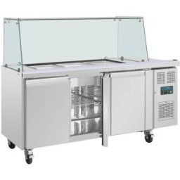 Comptoir à Salade GN avec Pare-Haleine Carré Série U - 3 Portes - Polar