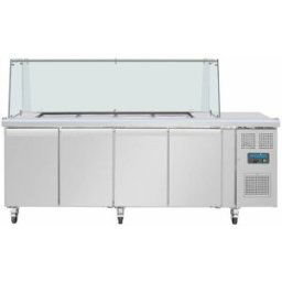 Comptoir à Salade GN avec Pare-Haleine Carré Série U - 4 Portes - Polar