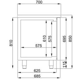 Table Réfrigérée Positive 2 Portes Gamme 700 - Energy Line - Combisteel