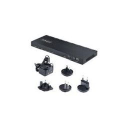 StarTech.com 4-Port HDMI Splitter, 4K 60Hz HDMI 2.0 Video, 1 In 4 Out HDMI Splitter, 4K HDMI Splitter w/Built-in Scaler, 3.5mm/Optical Audio Port, Durable Metal Housing, HDR/HDCP - 1x4 HDMI Display/Output Splitter (HDMI-SPLITTER-44K60S) - repartiteur vide