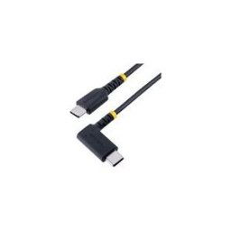 StarTech.com 6ft (2m) USB C Charging Cable Right Angle, 60W PD 3A, Heavy Duty Fast Charge USB-C Cable, USB 2.0 Type-C, Durable and Rugged Aramid Fiber, S20/iPad/Pixel - High Quality USB Charging Cord (R2CCR-2M-USB-CABLE) - Cable USB de type-C - 24 pin USB