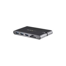 StarTech.com USB C Multiport Adapter, USB Type-C Mini Dock with HDMI 4K or 1080p VGA Video, 100W PD Passthrough, 3x USB 3.0, Gigabit Ethernet, SD MicroSD Card Reader, USB 3.0 Adapter - USB C HDMI Travel Dock (DKT30CHVSCPD) - station d'accueil - USB-C -