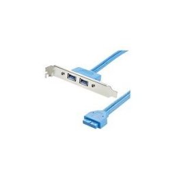 StarTech.com Cable adaptateur USB 3.0 IDC 20 broches vers plaque a 2 ports USB A encastres - 1x IDC femelle - 2x USB 3.0 A femelles - panneau USB - USB type A pour IDC 20 broches - 50 cm