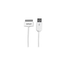 StarTech.com Cable connecteur Apple Dock 30 broches vers USB de 1 m - Cordon de charge / sync pour iPad iPhone iPod - M/M - Blanc - adaptateur de recharge/donnees - 1 m