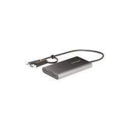 StarTech.com USB-C to Dual-HDMI Adapter, USB-C or A to 2x HDMI, 4K 60Hz, 100W PD Pass-Through, 1ft (30cm) Built-in Cable, External Video Graphics Adapter - USB to HDMI Multi-Monitor Converter for Laptop (109B-USBC-HDMI) - adaptateur video - HDMI / USB - C