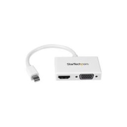 StarTech.com Adaptateur audio / video de voyage - Convertisseur 2-en-1 Mini DisplayPort vers HDMI ou VGA - 1920x1200 / 1080p - convertisseur video - blanc
