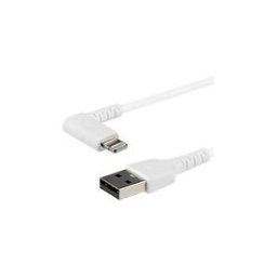 StarTech.com Cable USB-A vers Lightning Blanc Robuste 2m Coude a 90° - Cable de Charge/Synchronisation USB Type A vers Lightning en Fibre Aramide Resistante - Apple MFi - iPhone (RUSBLTMM2MWR) - cable Lightning - Lightning / USB - 2 m