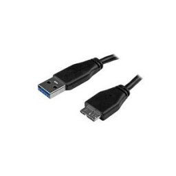 StarTech.com Cable SuperSpeed USB 3.0 slim A vers Micro B de 0,5 m - Cordon USB A vers Micro B - Male / Male - Noir - cable USB - Micro-USB de type B pour USB type A - 50 cm