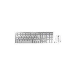 CHERRY DW 9100 SLIM - ensemble clavier et souris - AZERTY - Francais - blanc, argent Peripherique d'entree