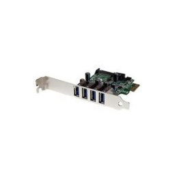 StarTech.com Carte contrôleur PCI Express a 4 ports USB 3.0 SuperSpeed - Adaptateur PCIe 4x USB A (F) avec UASP et alimentation SATA - adaptateur USB - PCIe - USB 3.0 x 4