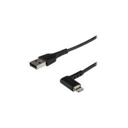 StarTech.com Cable USB-A vers Lightning Noir Robuste 1m Coude a 90° - Cable de Charge/Synchronisation USB Type A vers Lightning en Fibre Aramide Resistante - Apple MFi - iPhone (RUSBLTMM1MBR) - cable Lightning - Lightning / USB - 1 m