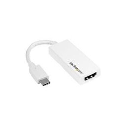 StarTech.com Adaptateur USB C vers HDMI - Convertisseur USB Type C vers HDMI - Compatible Thunderbolt 3 - 4K 60 Hz - Blanc (CDP2HD4K60W) - adaptateur video - HDMI / USB - 15 cm