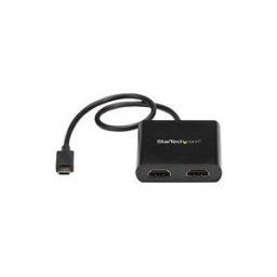 StarTech.com 2-Port Multi Monitor Adapter, USB-C to 2x HDMI Video Splitter, USB Type-C DP Alt Mode to HDMI MST Hub, Dual 4K 30Hz or 1080p 60Hz, Compatible with Thunderbolt 3, Windows Only - Multi Stream Transport (MSTCDP122HD) - cable adaptateur - HDMI /