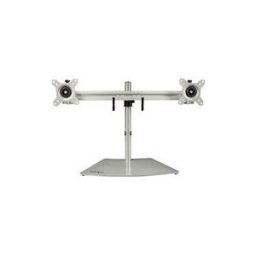 StarTech.com Bras pour ecran PC double affichage a fixation horizontale - Moniteurs VESA jusqu'a 24 - Aluminium - Reglable (ARMDUOSS) pied - pour 2 moniteurs - noir, argent