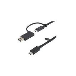 StarTech.com Cable USB-C avec Adaptateur USB-A 1m - Cable Hybride 2-en-1 USB C avec USB-A - USB-C vers USB-C (10Gbps/100W PD) - USB-A vers USB-C (5Gbps) - Ideal pour Dock Hybride (USBCCADP) - Cable USB de type-C - 24 pin USB-C pour 24 pin USB-C - 1 m