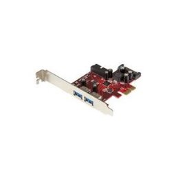 StarTech.com Carte contrôleur PCI Express a 4 ports USB 3.0 - 2 externes 2 internes - Adaptateur PCIe USB avec UASP et alimentation SATA - adaptateur USB - PCIe 2.0 - USB 3.0 x 4