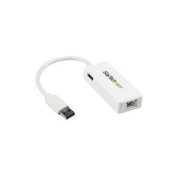 StarTech.com Adaptateur reseau USB 3.0 vers Gigabit Ethernet - Convertisseur USB vers RJ45 avec 1 port USB integre - M/F - Blanc - adaptateur reseau - USB 3.0 - Gigabit Ethernet