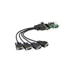 StarTech.com 4-port PCI Express RS232 Serial Adapter Card, PCIe RS232 Serial Host Controller Card, PCIe to Serial DB9, 16950 UART, Low Profile Desktop Expansion Card, Windows, macOS, Linux - Full/Low-Profile (PEX4S953LP) - adaptateur serie - PCIe - RS-232