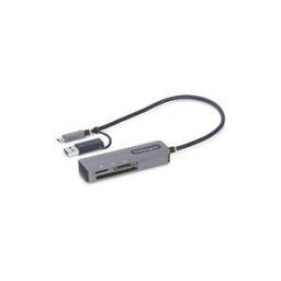 StarTech.com USB 3.0 Multi-Media Memory Card Reader, SD/microSD/CompactFlash Card Reader, Portable USB 5Gbps Card Adapter, External USB-C Card Reader with Attached USB-A Adapter - Works with Any Operating System (FCREADMICRO3V2) - lecteur de carte - USB 3