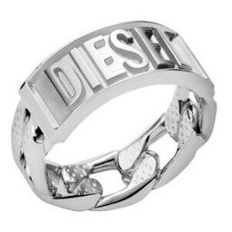 Diesel - Bague en acier inoxydable - Bagues - Homme - Gris argenté 10