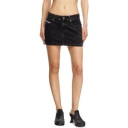 Diesel - Mini-jupe en denim délavé - Jupes - Femme - Noir 32