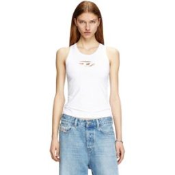 Diesel - Débardeur avec cut-out Oval D - T-Shirts - Femme - Blanc XS