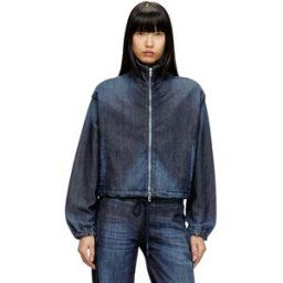 Diesel - Veste en JoggJeans avec col montant - Vestes en denim - Femme - Bleu XL