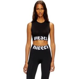 Diesel - Débardeur crop avec logo découpé - Haut - Femme - Noir M