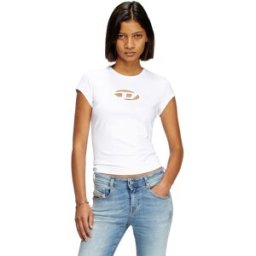Diesel - T-shirt avec logo peek-a-boo - T-Shirts - Femme - Blanc M