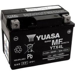 Batterie Yuasa YTX4L-BS - SLA AGM12V 3,4 Ah prête à l’emploi