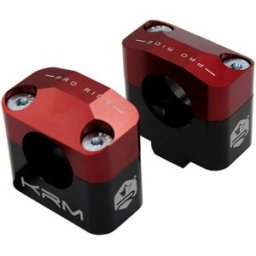 Pontets rehausse de guidon alu noir/rouge KRM Pro ride pour guidon Ø2