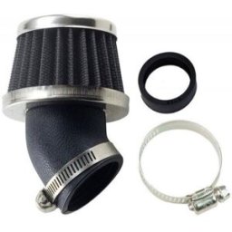 1Tek Tuning Filtre à air mini 45° noir/argent Ø 35-28mm