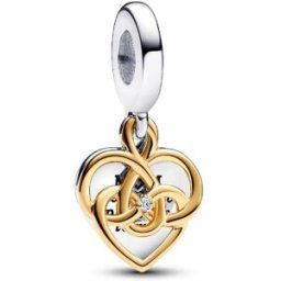 Pandora Charm Pendant Double Maman Gravable Diamant de Synthèse female