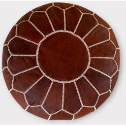 Pxwp Pouf en cuir couleur cognac