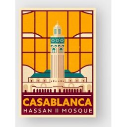 Pxwp Affiche marocaine MOSQUÉE HASSAN II - 30x40