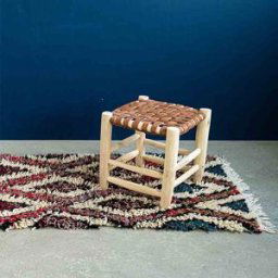 Pxwp Tabouret avec galon en cuir marron