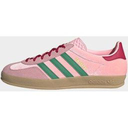 JD Sports adidas Originals Chaussure Gazelle Indoor - Court Green / Glow Pink / Gum, Court Green / Glow Pink / Gum
