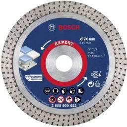 Bosch Accessories 2608900652 EXPERT HardCeramic Disque à tronçonner diamanté Diamètre 76 mm Ø de perçage 10 mm Pierre, Béton, Tuile, Carrelage 1 pc(s)