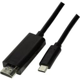 Câble adaptateur LogiLink USB-C® / HDMI USB-C® mâle, Fiche mâle HDMI-A 3.00 m noir UA0330 Câble dafficheur USB-C®